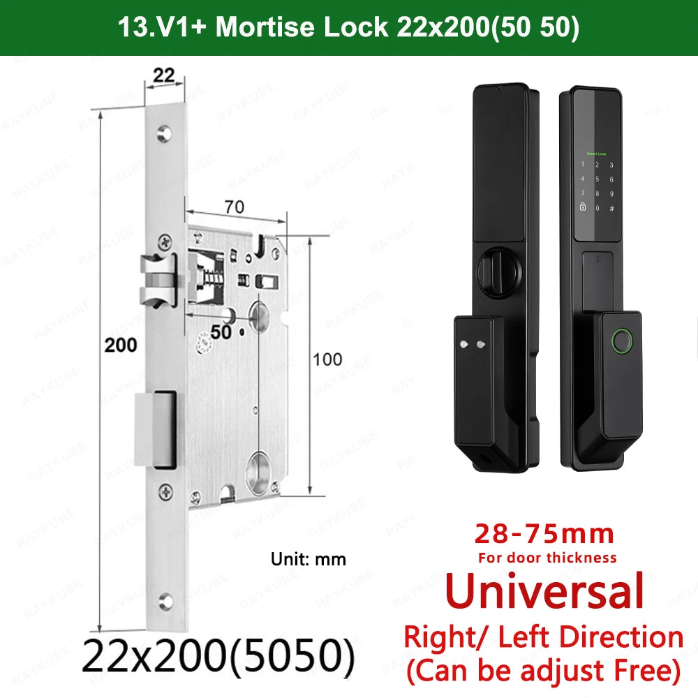 Aluminium Alloy Fingerprint Bluetooth Electronic Reversible Door Lock