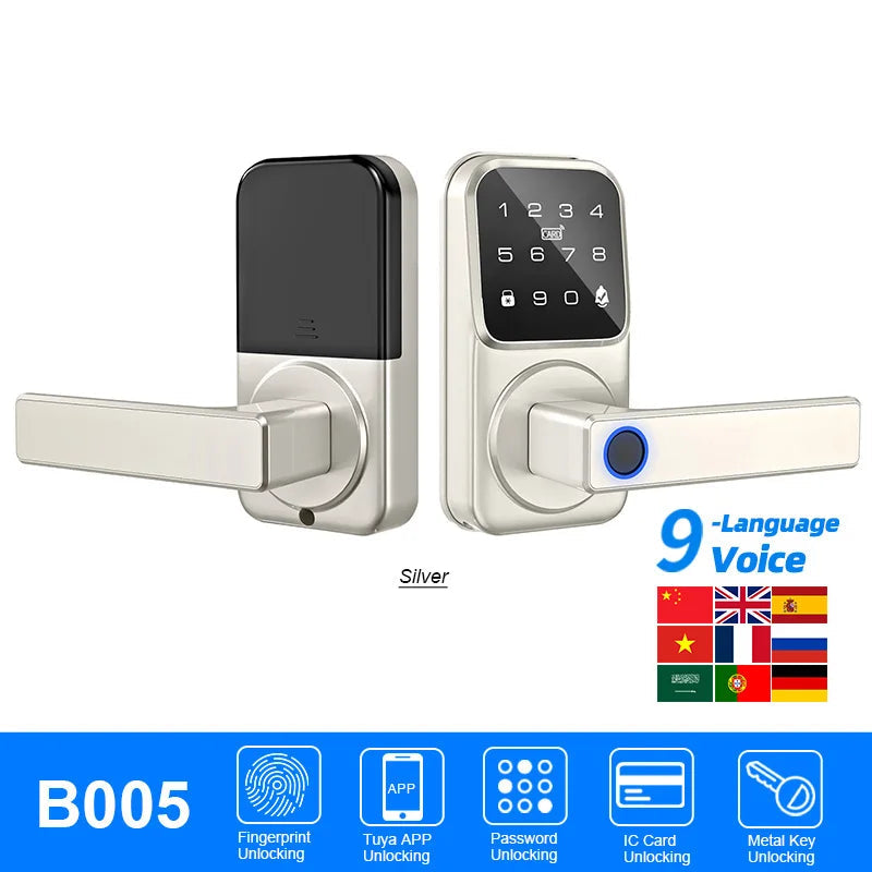 Raykube Electronic Deadbolt With 9 Languages Door App Lock