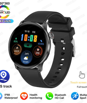 Silica Gel Waterproof Android Round Shape On-Wrist Smartwatch