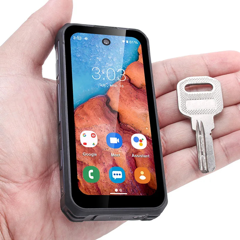 3000mAh Mini 128GB Waterproof Rugged Fast Charging Smartphone