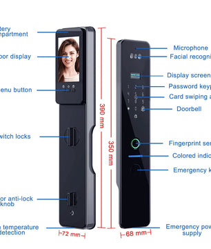 Wifi R2 IP66 Waterproof Fingerprint Electronic Lock With Camera