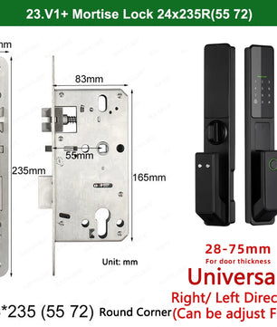 Aluminium Alloy Fingerprint Bluetooth Electronic Reversible Door Lock