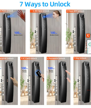 Aluminium Alloy Digital Fingerprint WIFI Reversible Smart Lock