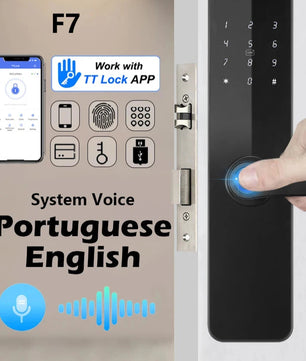 Zinc Alloy Fingerprint Bluetooth Rechargeable Battery Door Lock