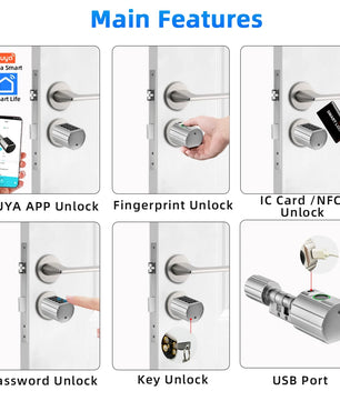 Aluminium Alloy Fingerprint Bluetooth Cylinder Digital Door Lock