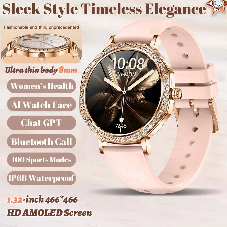 Silica Gel Waterproof Android Round Shape On-Wrist Smartwatch
