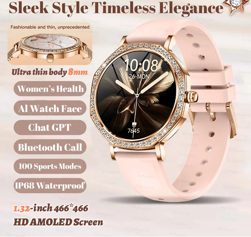 Steel Waterproof Android Round Shape On-Wrist Smartwatch