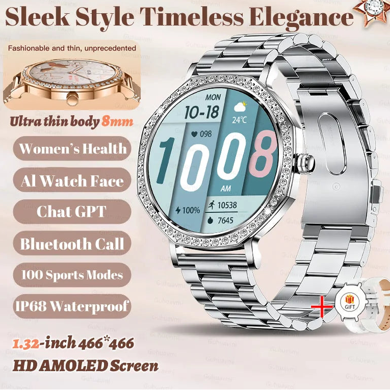 Silica Gel Waterproof Android Round Shape On-Wrist Smartwatch