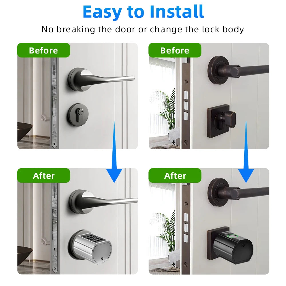 Aluminum Alloy Bluetooth Fingerprint Cylinder Digital Door Lock