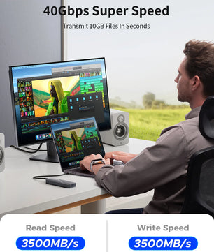 Aluminum Alloy 40Gbps 8TB PCIe4.0 NVME External SSD For Laptop