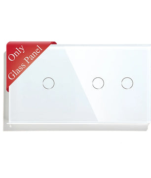 Bseed 10A Alloy 2 Gang Crystal Glass Panel Light Touch Switch