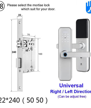 RayKube Aluminium Alloy Fingerprint Digital Smart Door Lock
