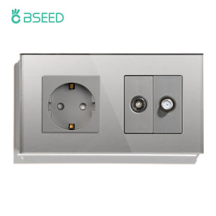 Bseed 16A Glass Panel Wireless WIFI Control Smart Power Socket