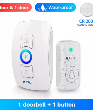 Kerui Plastic Wireless Waterproof Battery Cordless Remote Doorbell