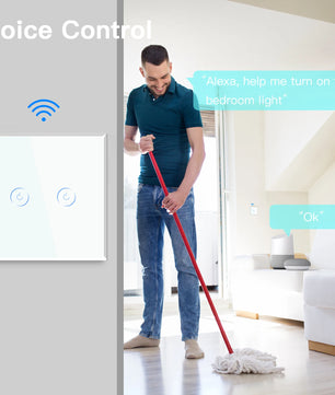 Bseed Alloy 4 Gang 1 Way Crystal Glass Panel Light Touch Switch