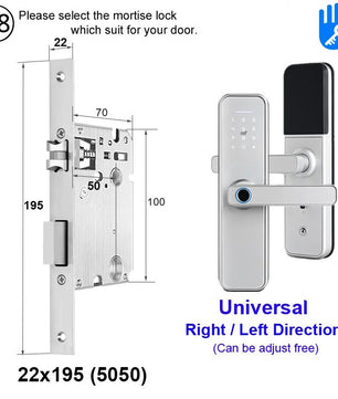 RayKube Aluminium Alloy Fingerprint Digital Smart Door Lock