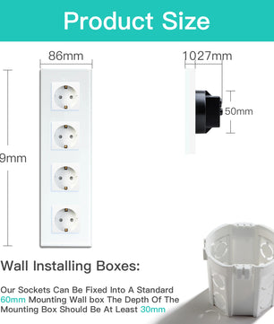 Bseed 16A Glass Panel Wireless WIFI Control Smart Power Socket