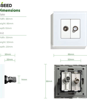 Bseed 10A Glass Panel Wireless WIFI Control Smart Power Socket