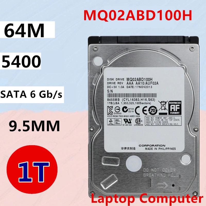 1TB 2.5" SATA 6 Gb/s 64MB 5400RPM Internal SHDD For Notebook