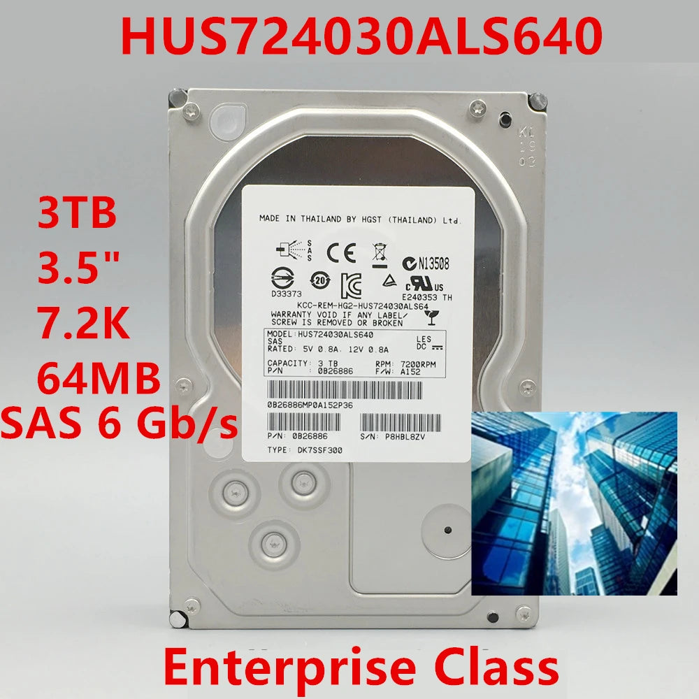 3TB SAS 3.5" 64MB 7200RPM Hard Disk Drive For Desktop