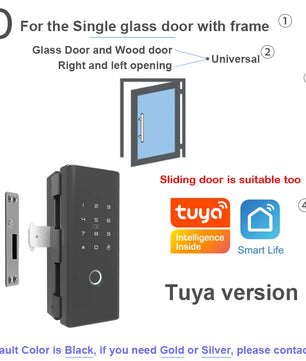 RAYKUBE Zinc Alloy Bluetooth Wifi Fingerprint Glass Door Lock