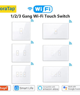 LoraTap 5A 230V Plastic Remote Control Light Touch Panel Switch