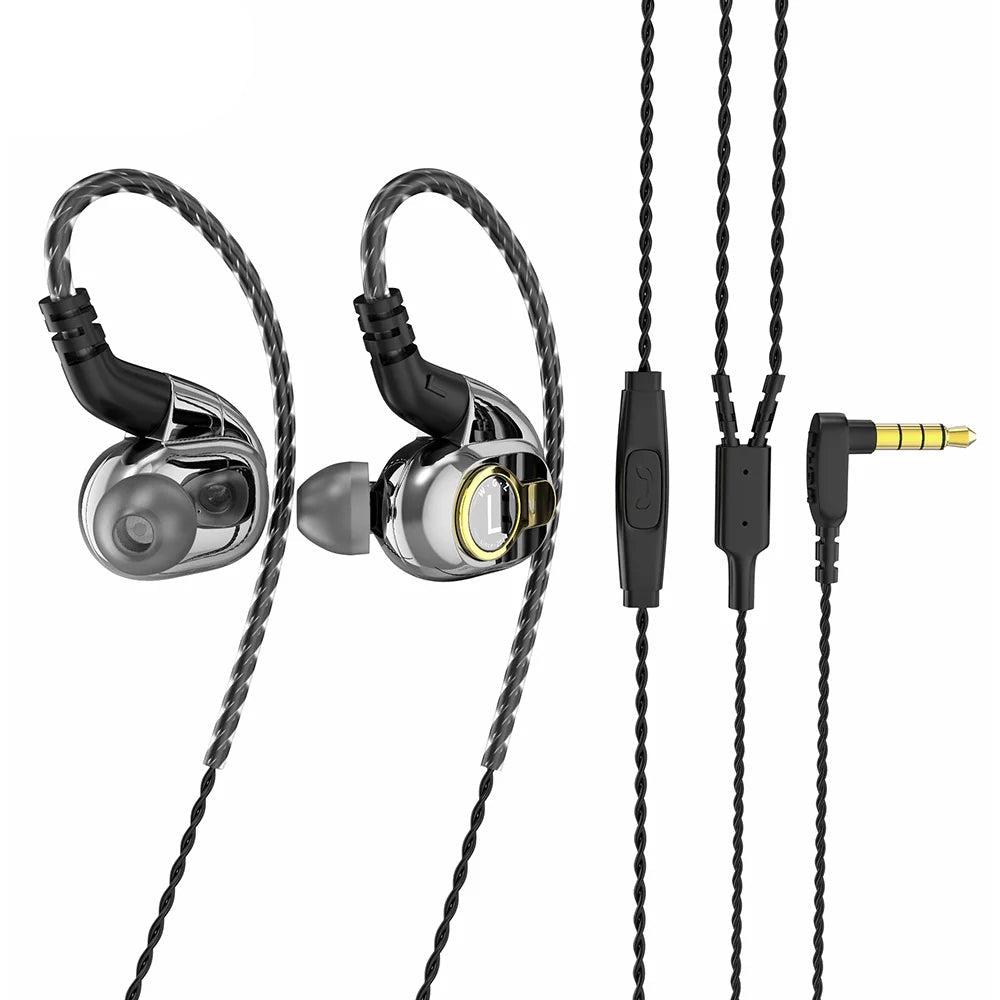 Metal 3.5mm Balanced Armature Carbon Diaphragm Earphones