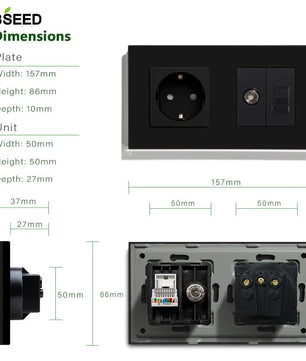 Bseed 10A Glass Panel Wireless WIFI Control Smart Power Socket