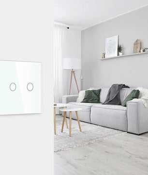 Bseed Alloy 2 Gang 1 Way Crystal Glass Push Button Light Switch