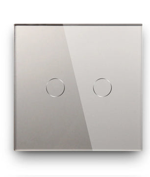 Bseed Alloy 2 Gang 1 Way Crystal Glass Push Button Light Switch