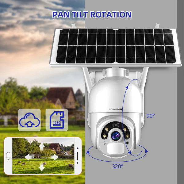 Boavision 5MP Night Vision Rechargeable WIFI Solar Panel Camera