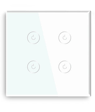 Bseed Alloy 4 Gang Crystal Glass Panel Push Button Light Switch