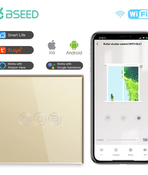 Bseed Alloy Multi Gang Roller Shutter APP Control Wifi Switch
