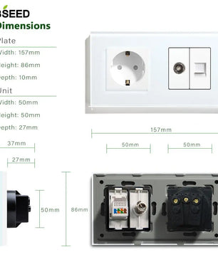 Bseed 10A Glass Panel Wireless WIFI Control Smart Power Socket