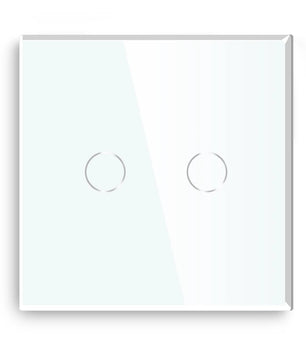 Bseed Alloy 2 Gang 1 Way Crystal Glass Push Button Light Switch