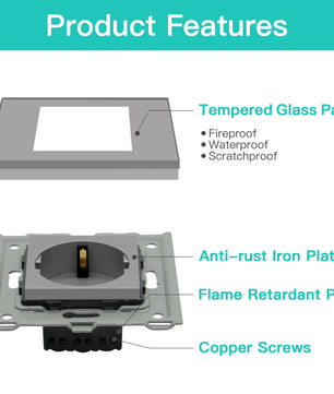 Bseed 16A Glass Panel Wireless WIFI Control Smart Power Socket