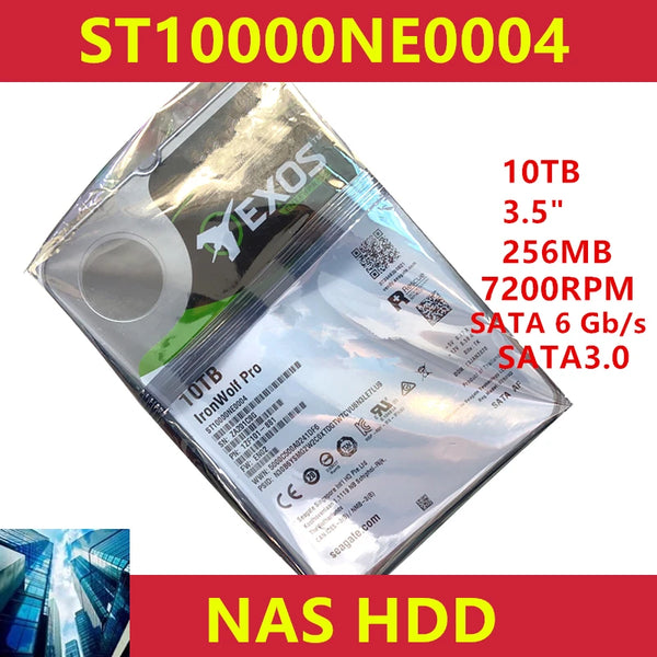 10TB 3.5" SATA 6 Gb/s 256MB 7200RPM Internal HDD For Seagate NAS