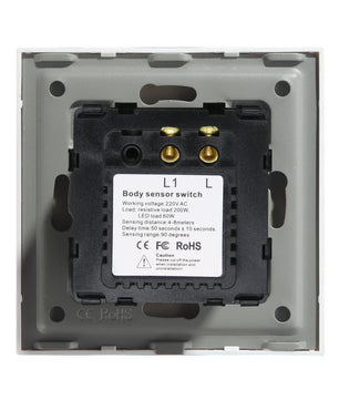 Bseed Alloy Crystal Glass Push Button Human Motion Sensor Switch