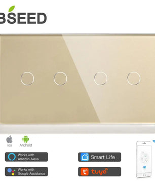 Bseed Alloy 4 Gang Crystal Panel Wifi Touch APP Control Switch