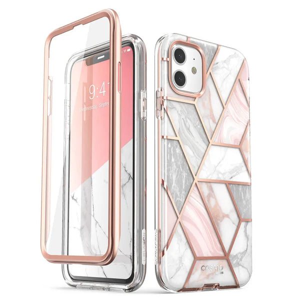 Polycarbonate Full-Body Glitter Marble Bumper Case For iPhone 11