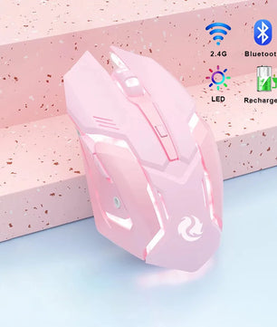 1600 DPI 2.4G USB Bluetooth Support Wireless Rechargeable Mouse