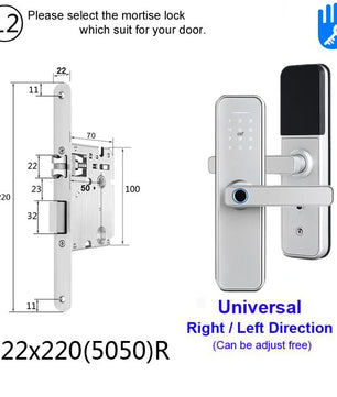RayKube Aluminium Alloy Fingerprint Digital Smart Door Lock
