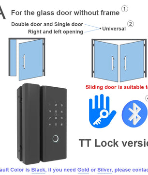 RAYKUBE Zinc Alloy Bluetooth Wifi Fingerprint Glass Door Lock