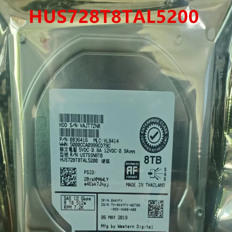 8TB SAS 3.5" 256MB 7.2K Hard Disk Drive For Desktop