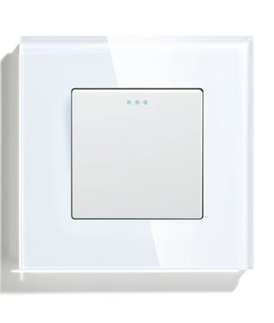 Bseed Alloy 2 Gang 1 Way Crystal Glass Panel Push Button Switch