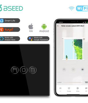 Bseed Alloy Multi Gang Roller Shutter APP Control Wifi Switch
