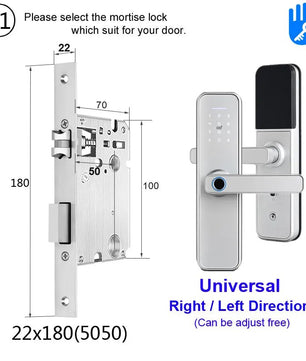 RayKube Aluminium Alloy Fingerprint Digital Smart Door Lock