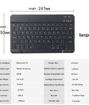 Leather Wireless Bluetooth Keyboard With Free Stylus For Samsung