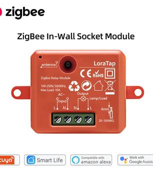 LoraTap Plastic ZigBee 3.0 Wireless 3 Gang Remote Control Switch