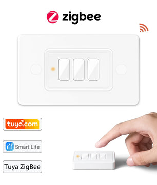 LoraTap Plastic ZigBee 3.0 Wireless 3 Gang Remote Control Switch